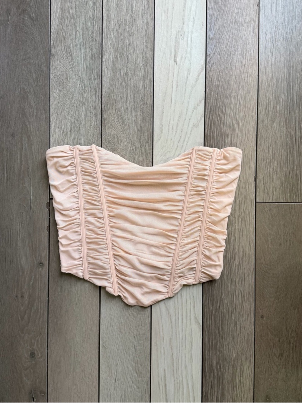 Zara blush pink piped corset bustier top